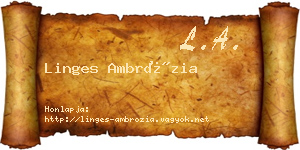 Linges Ambrózia névjegykártya
